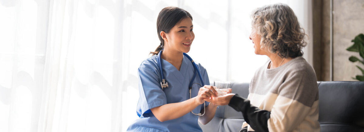 Mobile Wound Care Services Near Me helping a senior patient at home